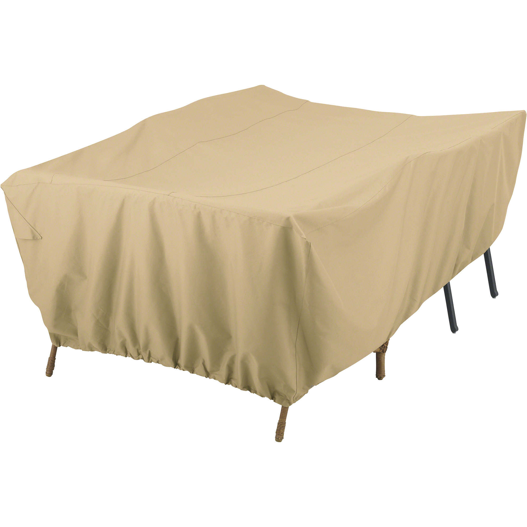 Classic Accessories Terrazzo Conversation Set/Patio Furniture Grouping Cover, Fits 80in.L x 60in.W x 30in.H Conversation Sets/Patio Furniture Groupings, Sand, Model# 59962-EC